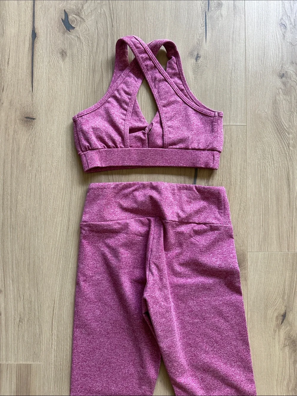 Girls' Pink Dance Active Set - Crop Top & High-Waist Leggings
